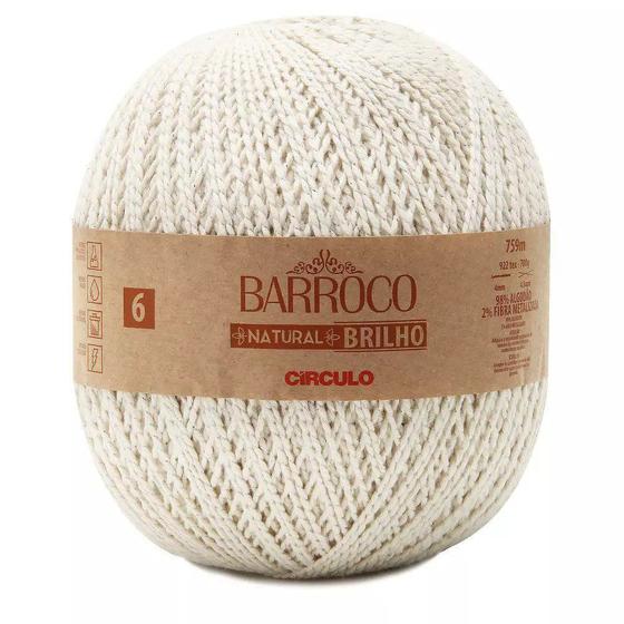 Imagem de Barbante Círculo Nº 6 Barroco Natural Brilho Prata - 759m - 700g