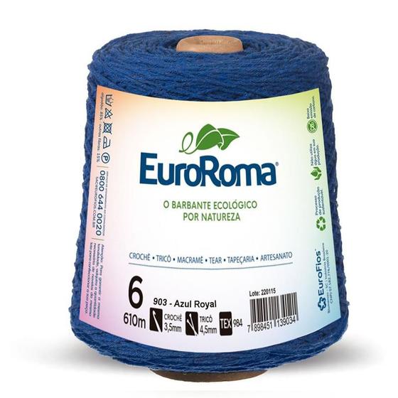 Imagem de Barbante colorido 600g 4/6 fios 610m azul royal euroroma