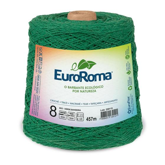 Imagem de Barbante Colorido nº8 c/ 600g EuroRoma - Verde Bandeira