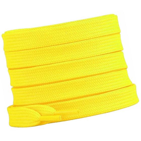 Imagem de Barbante Cordão Cadarço Amarelo 1 Par Shorts Calça Tênis