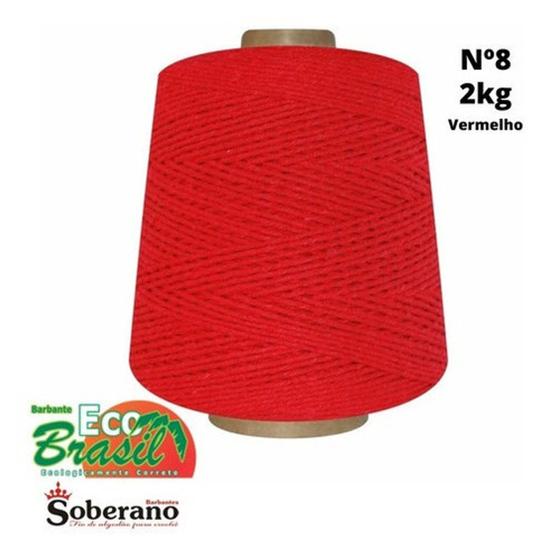 Imagem de Barbante eco brasil 2kg vermelho numero 8 - SOBERANO