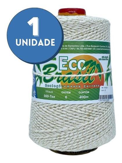 Imagem de Barbante Eco Brasil Brilho Metalico Fio n6 Ouro e Prata 400 Metros Soberano para Crochê, Tricô e Artesanato