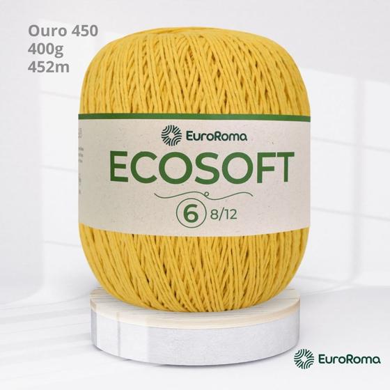 Imagem de Barbante Ecosoft EuroRoma Nº 6 452mts cor Amarelo Ouro 450