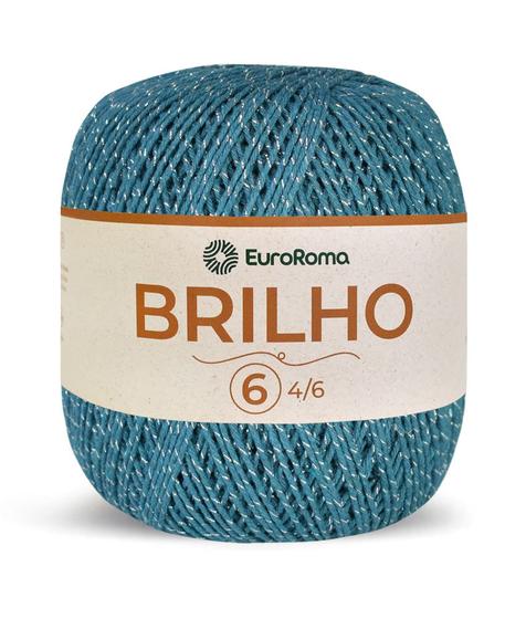 Imagem de Barbante Euroroma 6 Colorido Brilho Prata 400g Tricô Crochê