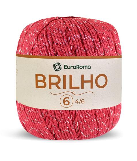 Imagem de Barbante Euroroma 6 Colorido Brilho Prata 400g Tricô Crochê