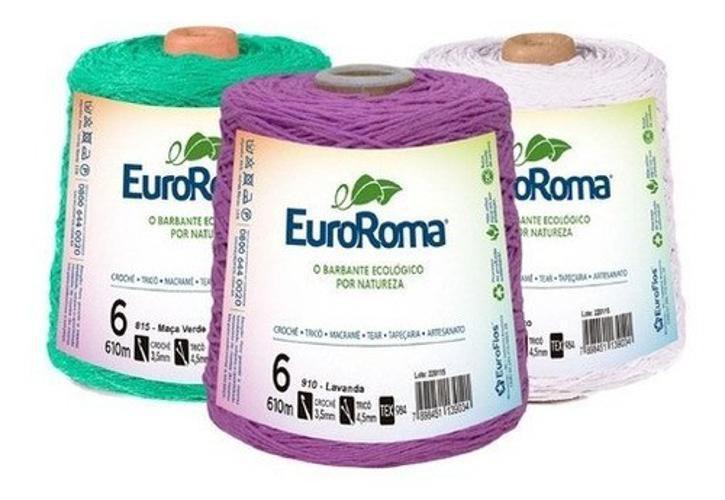 Imagem de Barbante Euroroma 600G N6 Kit 25 Unidades Cores Variadas