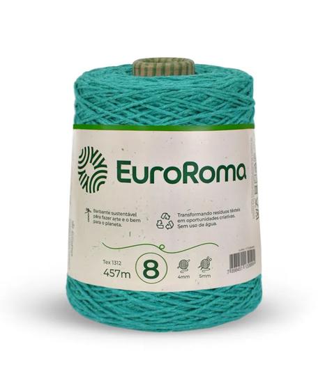 Imagem de Barbante euroroma colorido 08 fios cor 810 verde água escuro 600 gr