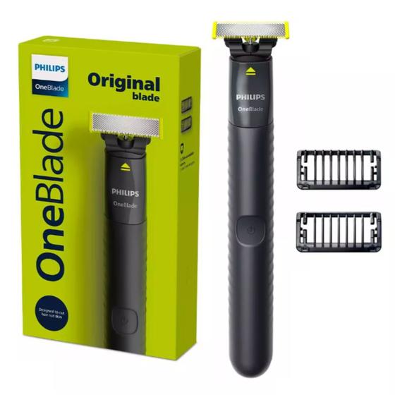 Barbeador aparador e raspador de Pelos Philips One Blade QP1424/10 Bivolt Cinza chumbo e Verde limão Menor preço em Barbeador aparador e raspador de Pelos Philips One Blade QP1424/10 Bivolt Cinza chumbo e Verde limão