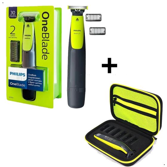 Barbeador e aparador de pelos Philips Oneblade + Case rígida Menor preço em Barbeador e aparador de pelos Philips Oneblade + Case rígida