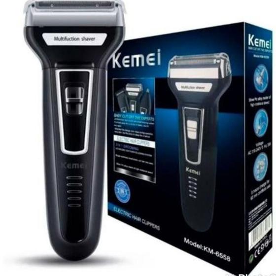 Imagem de Barbeador Elétrico 3 In 1 Kemei Km 6558 Corta Cabelo Barba