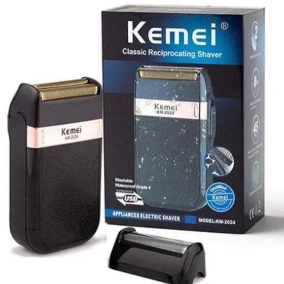 Imagem de Barbeador Elétrico Kemei KM-2024, Para Cortes de Barba e Cabelo, Original e Profissional