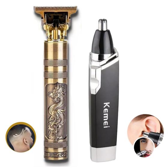 Barbeador Elétrico Profissional + Arranca Pelos Nariz e Ouvido Kemei Menor preço em Barbeador Elétrico Profissional + Arranca Pelos Nariz e Ouvido Kemei