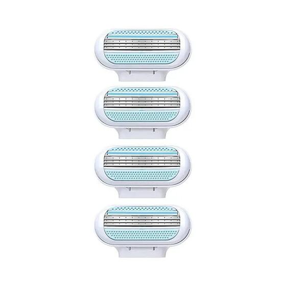 Imagem de Barbeador Feminino de Aço Inoxidável com 8 Recargas de Lâmina e Tampa de Segurança
