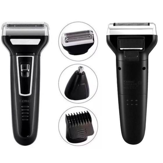 Barbeador Kemei 3 Em 1 Com Aparador De Nariz - Relet - Aparador de Pelos,  Barba e Cabelo - Magazine Luiza
