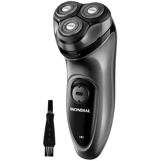 Imagem de Barbeador Mondial Power Shave BE-02 5 Watts Recarregavel - Preto/Cinza