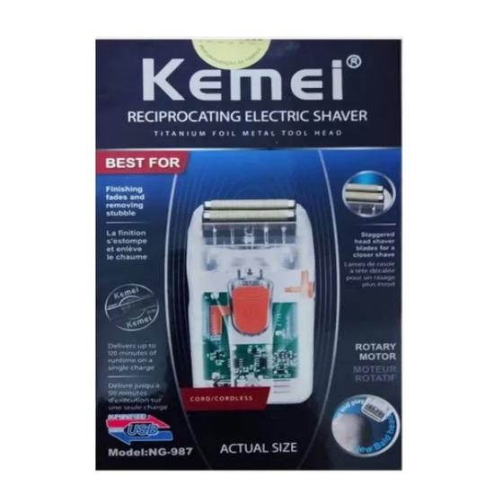 Imagem de Barbeador Profissional Kemei Shaver Bivolt Transparente