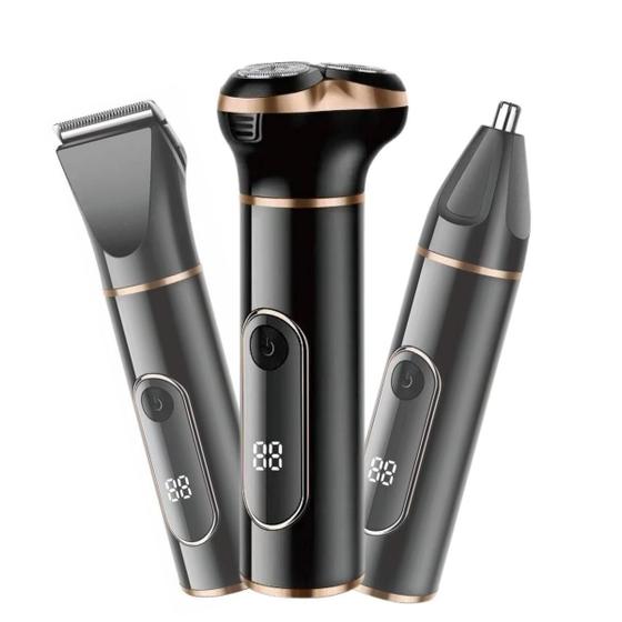 Barbeador Profissional Masculino Elétrico Conjunto 3 Em 1 - Star Capas ...