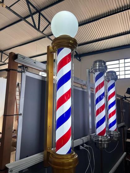 Imagem de Barber Pole 110cm com globo dourado