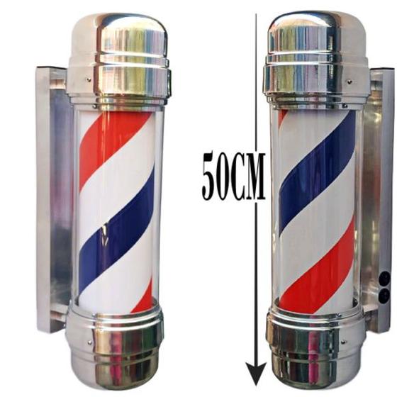 Imagem de Barber Pole Giratório 50cm Estilo Americano Bivolt.