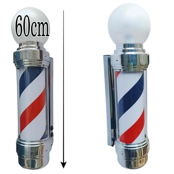 Imagem de Barber Pole Giratório 60Cm + Barber Pole Mini 30Cm Bivolt.