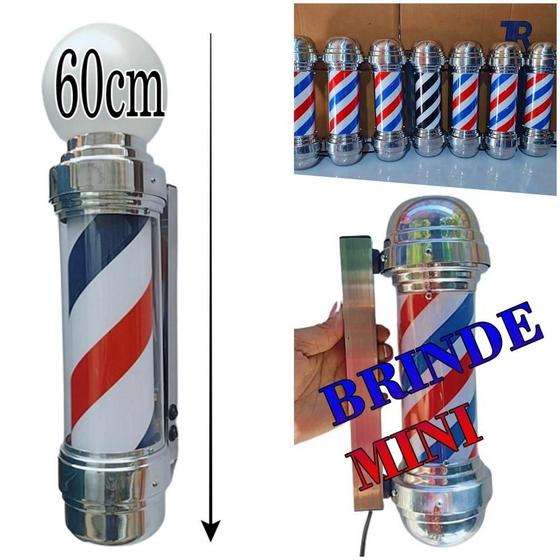 Imagem de Barber Pole Giratório 60Cm Bivolt+ Barber Mini 30Cm