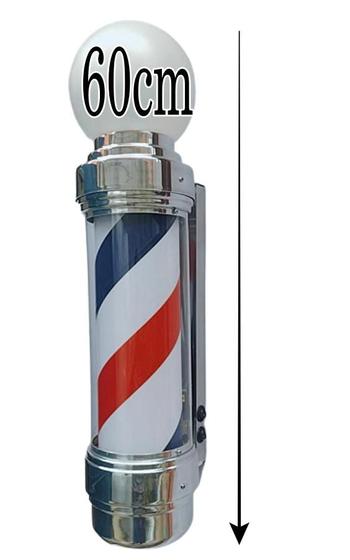 Imagem de Barber Pole Giratório 60Cm VOLTAGEM BIVOLT ESTILO AMERICANO.