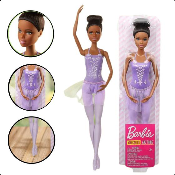 Imagem de Barbie Boneca Bailarina Morena Fashion Mattel Brinquedo