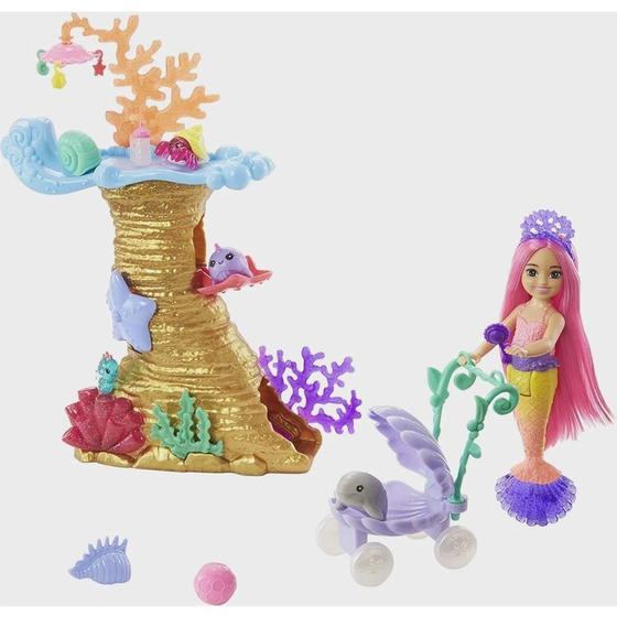 Imagem de Barbie - Boneca Chelsea Sereia Power com Cenário e Acessórios Hhg58 - Mattel