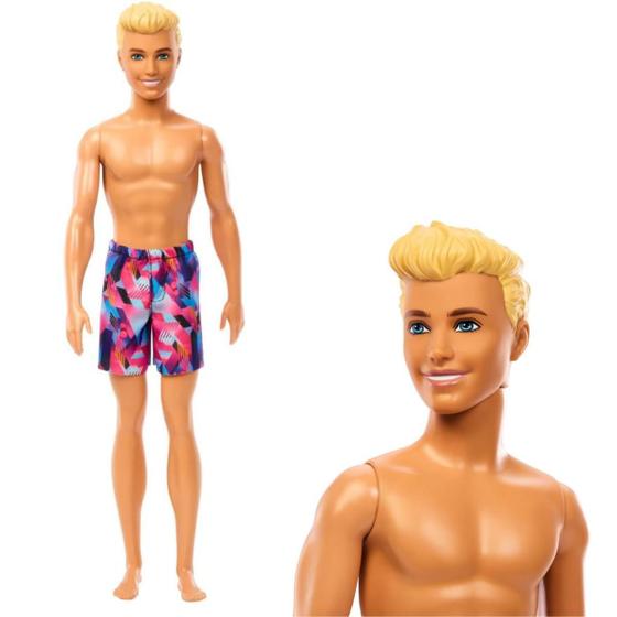 Imagem de Barbie Boneco Ken De Praia Piscina Calção Azul/rosa - Mattel