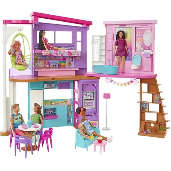 Imagem de Barbie Casa 2 Andares Malibu House Playset 30 Peças Mattel