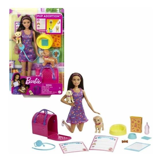 Imagem de Barbie Conjunto Adota Cachorrinhos Morena - Mattel