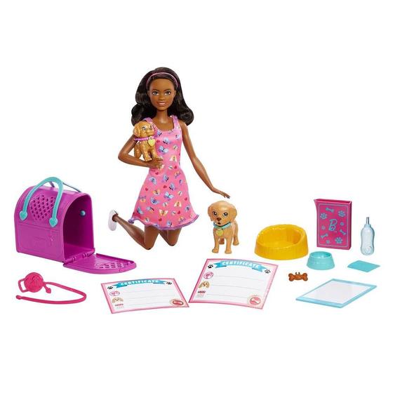 Imagem de Barbie Conjunto Adota Cachorrinhos Negra - Mattel