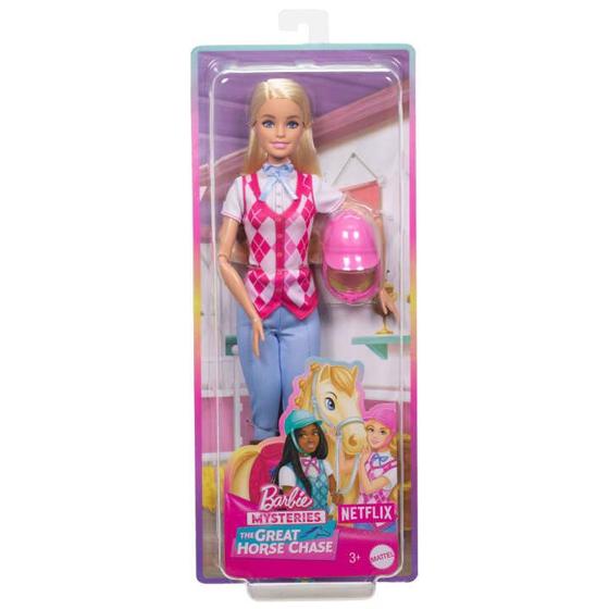 Imagem de Barbie Detetive A Grande Corrida de Cavalos Boneca Malibú Equitação - Mattel HXJ38