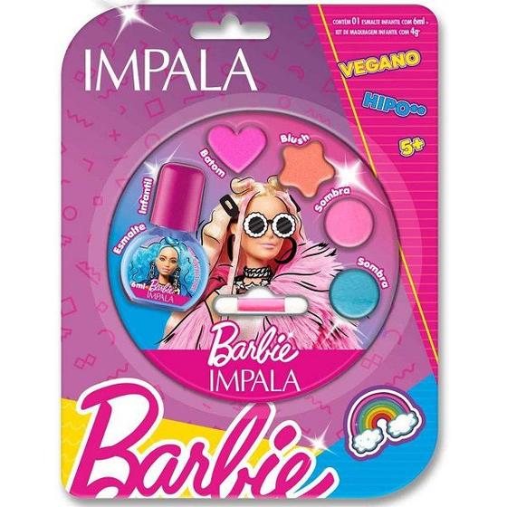 Imagem de Barbie Esmalte Infantil Iconica GIRL Power + Paleta Maquiagem