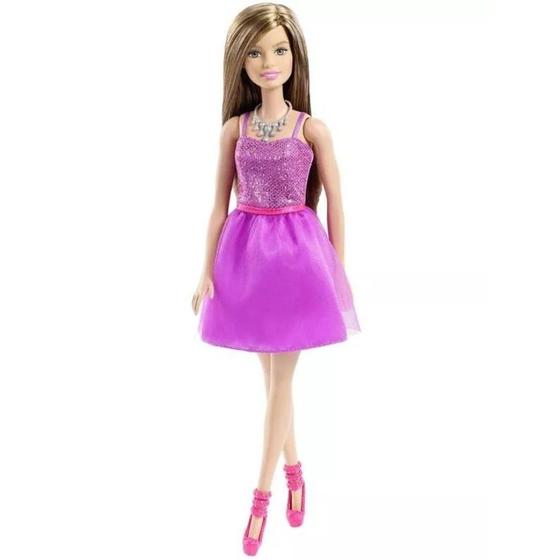 Imagem de Barbie Fashion Glitter Vestido Roxo - DGX81 - Mattel