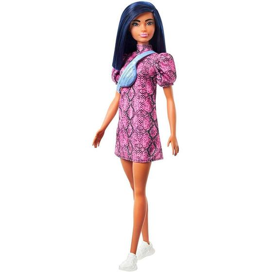 Imagem de Barbie Fashionistas Morena Vestido Rosa e Pochete - Mattel