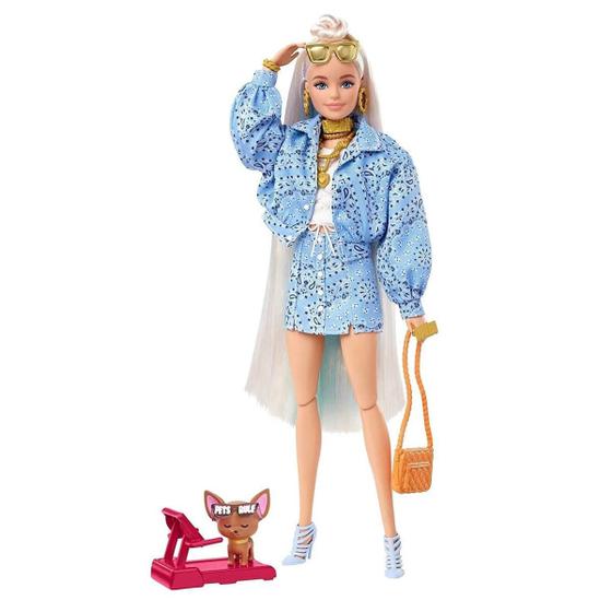 Imagem de Barbie Loira Extra Com Pet, Jaqueta ul Fashion Mattel