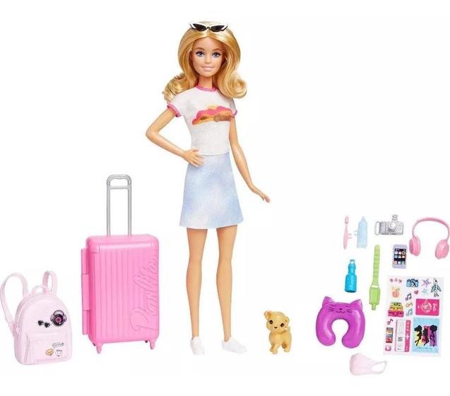 Imagem de Barbie Malibu Viajante Com Acessorios Mattel Hjy18