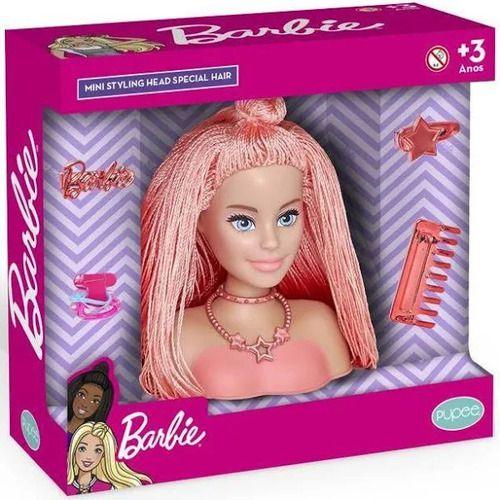 Imagem de Barbie Mini Busto Styling Head Special Hair Salmao Pupee