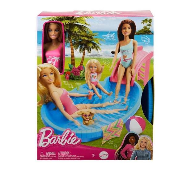 Imagem de Barbie Piscina Com Boneca Maiô Rosa - Mattel