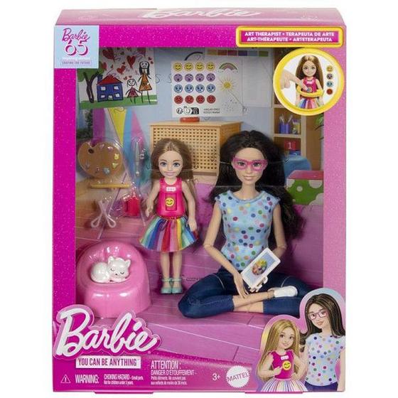 Imagem de Barbie Profissoes Conjunto Boneca Terapeuta de ARTE Mattel HRG48