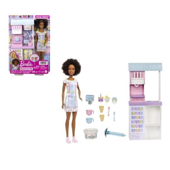 Imagem de Barbie Profissões Morena Sorveteria Playset 3+ Hcn47 Mattel
