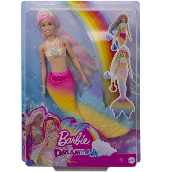 Barbie Sereia Dreamtopia Muda De Cor Cabelo Arco-íris Mattel - Bonecas ...