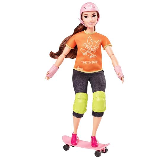 Imagem de Barbie Skatista de Tóquio 2020 - Medalha, Skate, Joelheiras