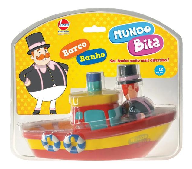 Imagem de Barco Banho Mundo Bita  Vinil Saboneteira Lider Brinquedos