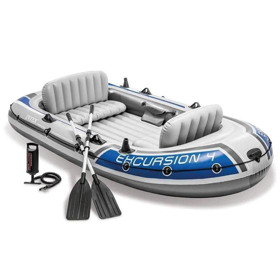 Barco Bote Inflável Intex Excursion 4 Pessoas Remos Bomba Menor preço em Barco Bote Inflável Intex Excursion 4 Pessoas Remos Bomba