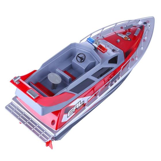 Imagem de Barco de Patrulha Policial RC - Brinquedo Modelo com Controle Remoto