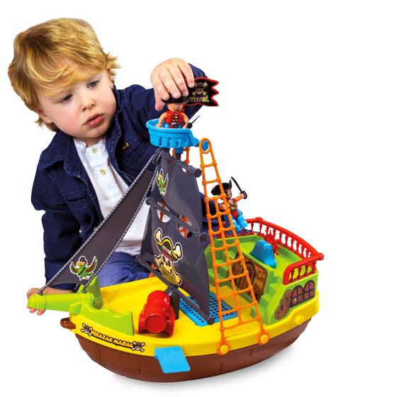 Imagem de Barco Pirata Maral Infantil 23 Peça Didático Montar Divertir - Maral