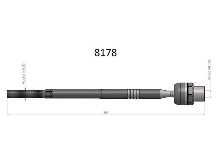 Imagem de Barra Axial Novo Corsa Meriva Montana Dhb Bortec