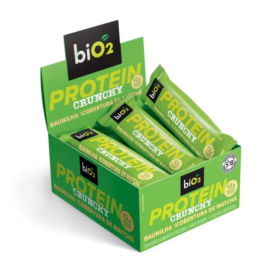 Imagem de Barra BiO2 Protein Crunchy Baunilha com Cobertura de Matchá  9x50g